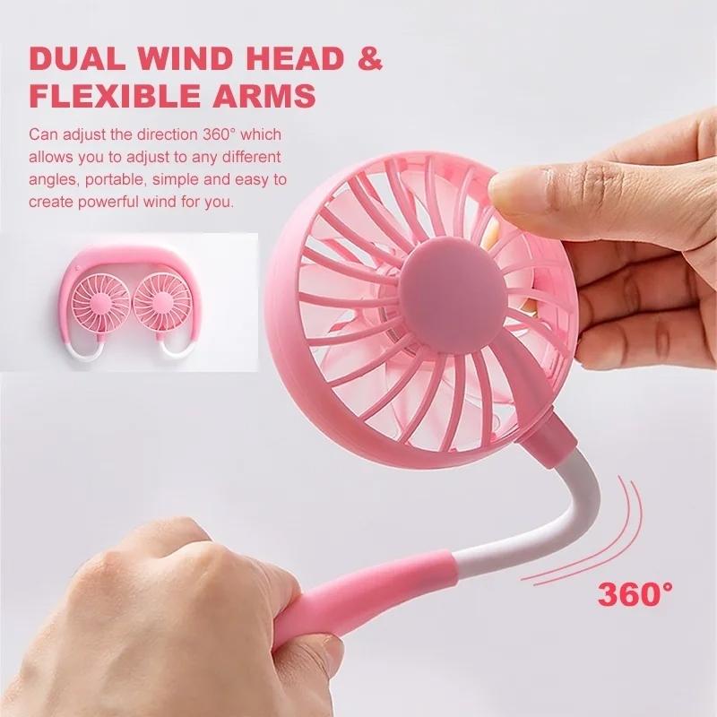0875 Portable USB Battery Rechargeable Mini Fan - Headphone Design Wearable Neckband Fan 0875 Portable USB Battery Rechargeable Mini Fan - Headphone Design Wearable Neckband Fan